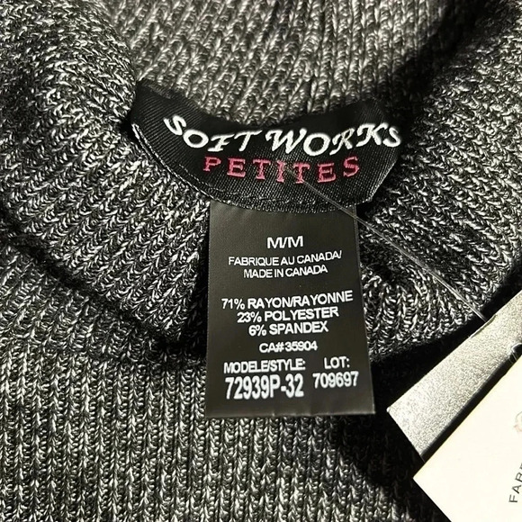 NWT 🇨🇦 Soft Works Petites , made in Canada.  Knit grey soft turtleneck . - Picture 10 of 12
